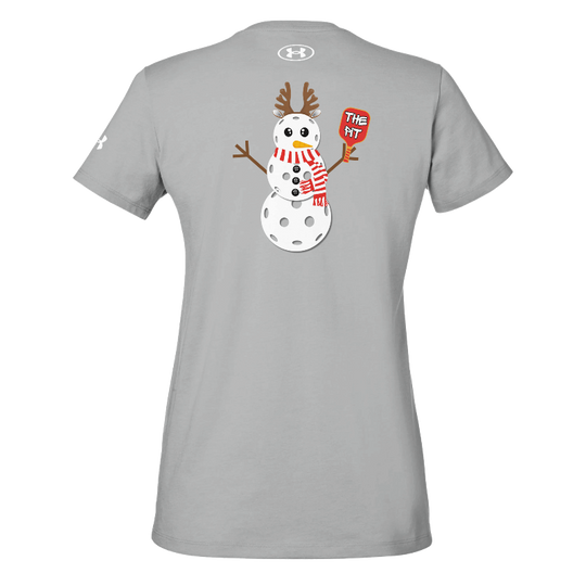 The Pit Pickleball Snowman Under ArmourⓇ Women's Athletic T-Shirt | Grey