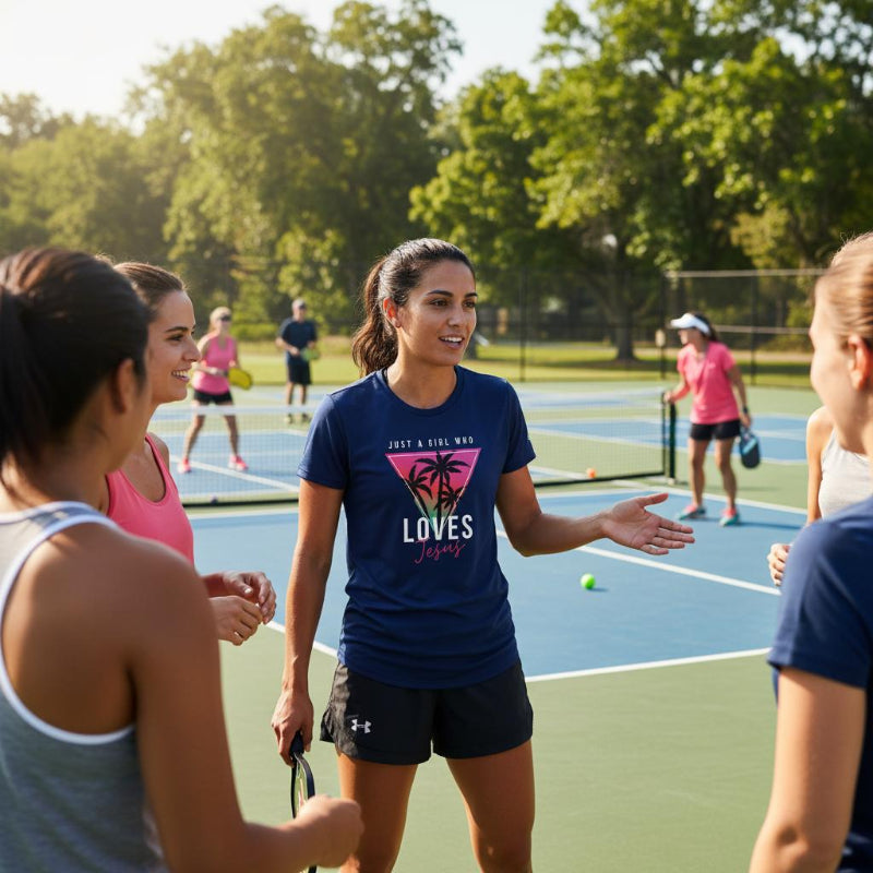 Just a Girl that Loves Jesus Under ArmourⓇ Women's Athletic Crewneck T-Shirt | Navy