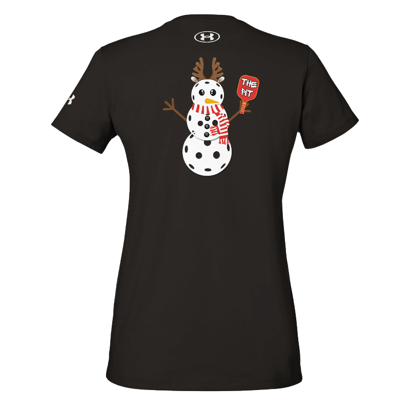 The Pit Pickleball Snowman Under ArmourⓇ Women's Athletic T-Shirt | Black