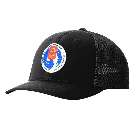 UNHooK Pickleball Sports Hat with Ocean Wave Design - Black - Front