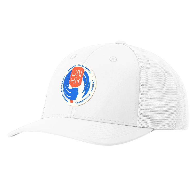 UNHooK Pickleball Sports Hat with Ocean Wave Design - White - Front