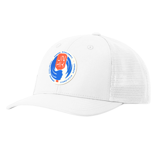 UNHooK Pickleball Sports Hat with Ocean Wave Design - White - Front