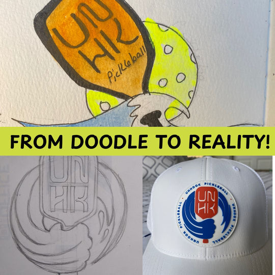 UNHooK Pickleball Sports Hat with Ocean Wave Design - Doodle