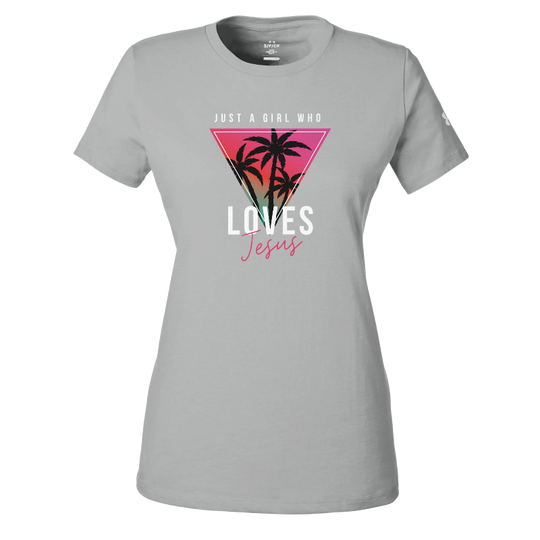 Just a Girl that Loves Jesus Under ArmourⓇ Women's Athletic Crewneck T-Shirt | Grey
