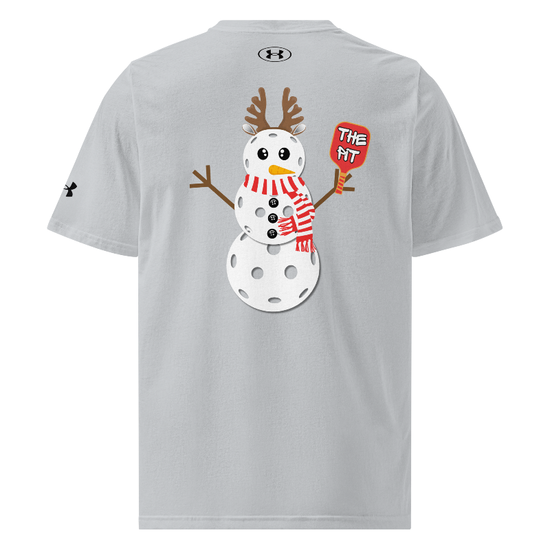 The Pit Pickleball Snowman Under ArmourⓇ Athletic T-Shirt | Grey Back