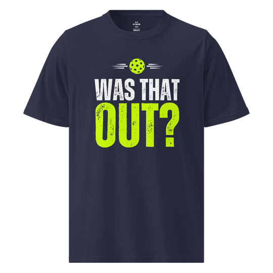 Was That Out? Men's Pickleball Athletic T-Shirt | Navy