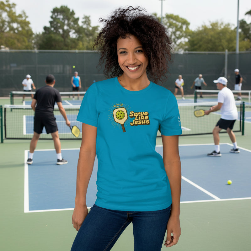 Serve Like Jesus Pickleball Tee | Gray
