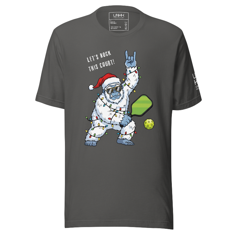 Pickleballin' Holiday Yeti T-Shirt | Grey