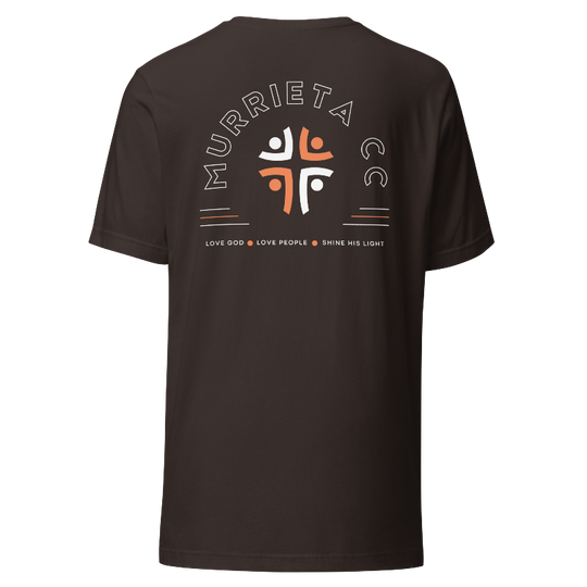 Murrieta CC Love God Love People Shine His Light T-Shirt - Brown
