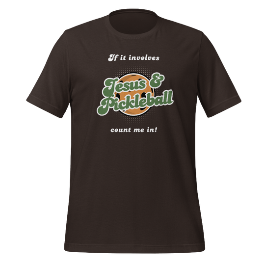 Jesus and Pickleball Women's T-Shirt | Brown