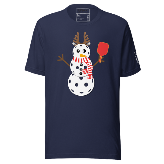 Snowman Pickleball Cotton Tee | Navy