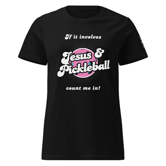 Jesus and Pickleball Women's T-Shirt | Black