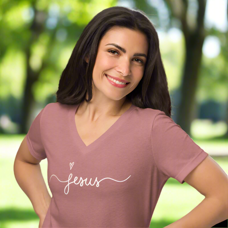 Jesus Women's Relaxed V-Neck T-Shirt