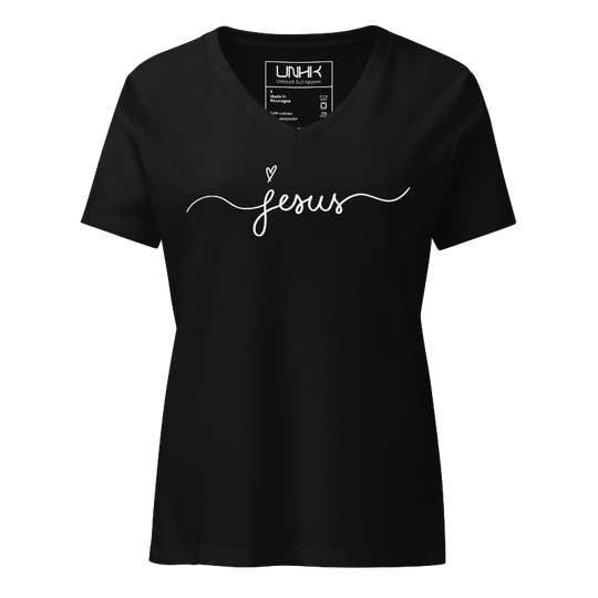 Jesus Women's Relaxed V-Neck T-Shirt