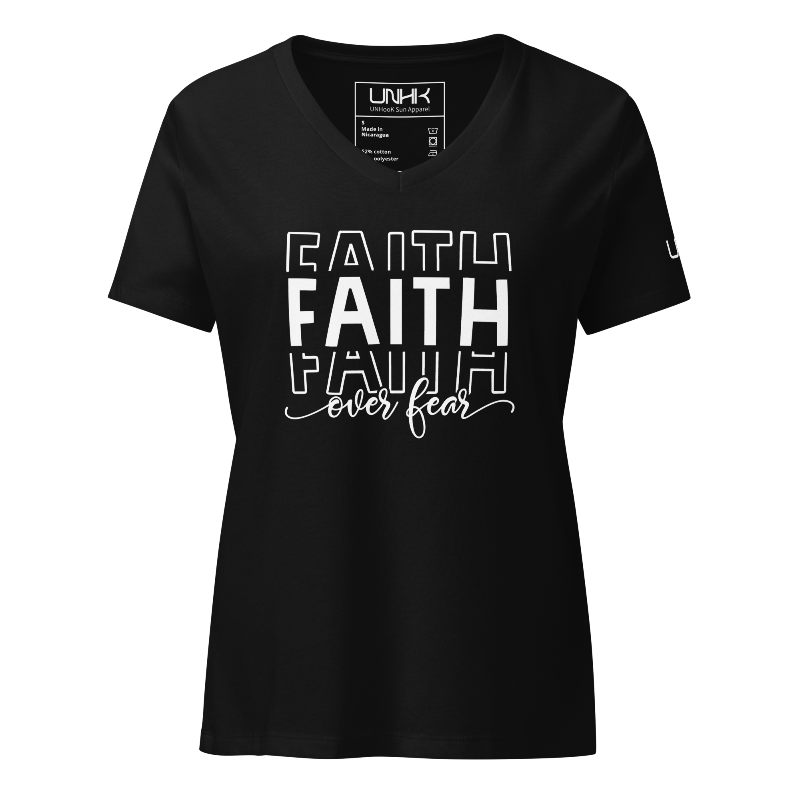 Faith Over Fear Women's Relaxed V-neck T-shirt